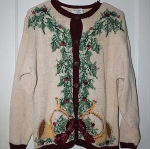 Vintage Marisa Christina Classics Christmas Sweater Cardigan Size M